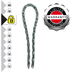Chaîne acier cémenté recouverte vinyle diamètre 8 mm longueur 1.50 m
