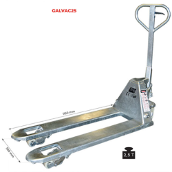 Transpalette manuel premium galvanisé 2500 kg - roues nylon