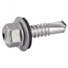 Vis autoperceuse tête hexagonale avec rondelle acier zingué Ø6.3mm