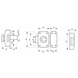 Verrou Capital bouton cylindre 60mm 3 clés s'entrouvant