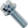 Vis combinées tête cylindrique à fente et rondelle imperdable DIN 6902 A zingué