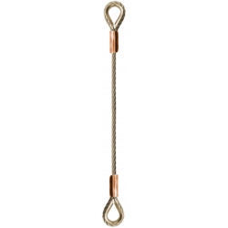 Elingue câble inox 2 boucles cossées Levac diamètre 6mm CMU 0.40T longueur 40 cm