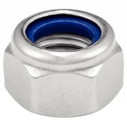 Écrou haut hexagonal Inox A2 indesserable avec bague nylon DIN 982