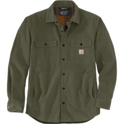 Surchemise stretch coton avec doublure polaire vert