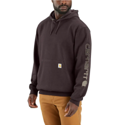 Sweat à capuche Sleeve Logo Hooded coloris Dark Sépia