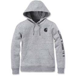 Sweat à capuche non zippé logo poitrine et manche E07 Asphalt Heather Nep