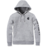 Sweat à capuche non zippé logo poitrine et manche E07 Asphalt Heather Nep