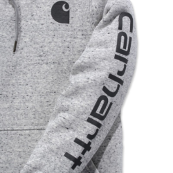 Sweat à capuche non zippé logo poitrine et manche E07 Asphalt Heather Nep