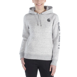 Sweat à capuche non zippé logo poitrine et manche E07 Asphalt Heather Nep