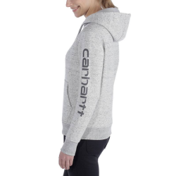 Sweat à capuche non zippé logo poitrine et manche E07 Asphalt Heather Nep