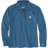 Tee shirt manches longues Half Zip bleu