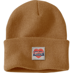 Bonnet Knit Heart Patch Beanie logo vintage 100% acrylique taille unique