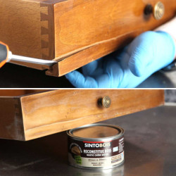 Mastic à bois SintoBois à prise rapide pour reconstituer Gros trous et Angles