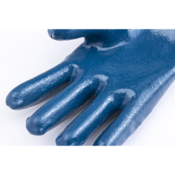 Gant Eurostrong 9620 Coverguard coton enduit nitrile bleu avec manchette de sécurité