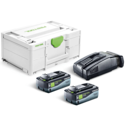 Pack Energie Festool SYS3 ENG 18V 2 Batterie 8,0Ah et Chargeur SCA16 avec systainer
