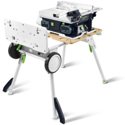 Scie circulaire sur table sans fil CSC SYS 50 EBI-SET avec 2 batteries 18V 5Ah et charriot