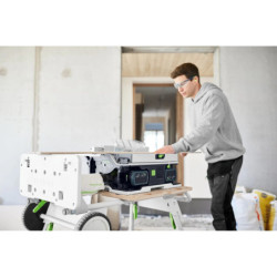 Scie circulaire sur table sans fil CSC SYS 50 EBI-SET avec 2 batteries 18V 5Ah et charriot