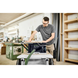 Scie circulaire sur table sans fil CSC SYS 50 EBI-SET avec 2 batteries 18V 5Ah et charriot