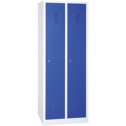 Vestiaire industrie propre 2 cases 1 800 x 600 x 500 gris et bleu