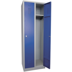Vestiaire industrie propre 2 cases 1 800 x 600 x 500 gris et bleu