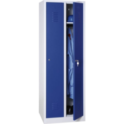 Vestiaire industrie propre 2 cases 1 800 x 600 x 500 gris et bleu