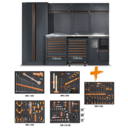 Mobilier d'atelier plan de travail en MDF revêtu d'acier inoxydable avec 268 outils