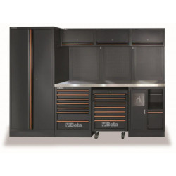 Mobilier d'atelier plan de travail en MDF revêtu d'acier inoxydable avec 268 outils