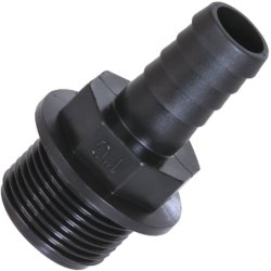 Raccord cannelé PVC mâle 1 pour tuyau de 19mm