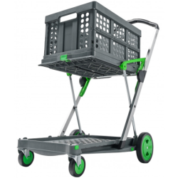 Chariot pliant Clax équipé d'une caisse pliable 60 kg