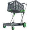 Chariot pliant Clax équipé d'une caisse pliable 60 kg