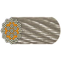 Câble inox 19 torons de 7 fils Antigratoire Ø5mm rupture à 1315Kg couronne de 50 mètres