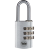 Cadenas à combinaison en aluminium Yale manille 28 mm coloris argent