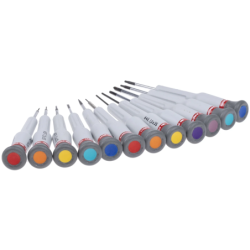 Coffret de 12 tournevis MICRO-TECH® pour vis à fente - Phillips 6 pans et TORX