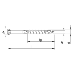 Vis pour pare-closes tête fraisée bombée acier zingué blanc T-Drive TX10 3.5x50 - Boîte de 500