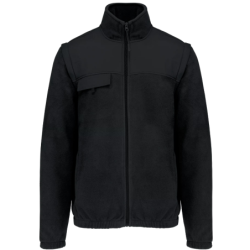 Veste polaire manches amovibles homme noire
