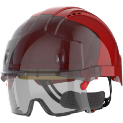 Casque de sécurité ventilé avec lunettes EVO VISTALens Rouge JSP