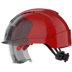 Casque de sécurité ventilé avec lunettes EVO VISTALens Rouge JSP
