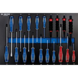 Module mousse 19 pièces tournevis, burins gainés et chasse-goupilles gainés King Tony