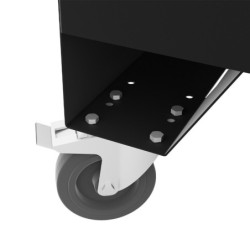 Roulette pivotante diamètre 125 mm avec frein pour coffre de chantier travaux public en tôle en lot