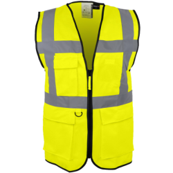 Gilet HV polyester multipoches GARA Singer jaune