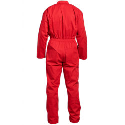 Combinaison de travail double fermeture rouge 65% polyester 35% coton