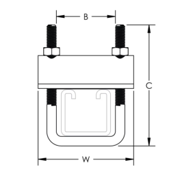 Attaches poutre pour fixer les rails de montage largeur 41 mm et de profondeur 21 à 41