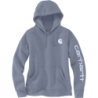 Sweat femme Iconic Clarksburg à capuche non zippé logo Carhartt sur manche Wisteria Heather