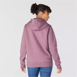 Sweat femme Iconic Clarksburg à capuche non zippé logo Carhartt sur manche ash berry heather