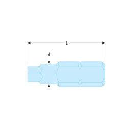 Embout mâle Impact Facom pour vis 6 pans creux