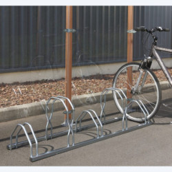 Râtelier de 5 vélos côte à côte 2 niveaux haut bas