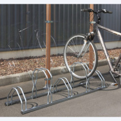 Râtelier de 5 vélos côte à côte 2 niveaux haut bas