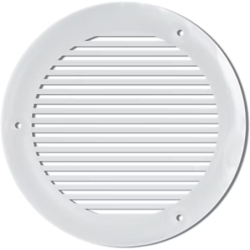 Grille de ventilation ronde intérieure ou extérieure diamètre 103 mm blanc
