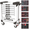 Servante ULTIMATE blanche 7 tiroirs équipée de 384 outils