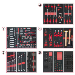 Servante ULTIMATE blanche 7 tiroirs équipée de 384 outils